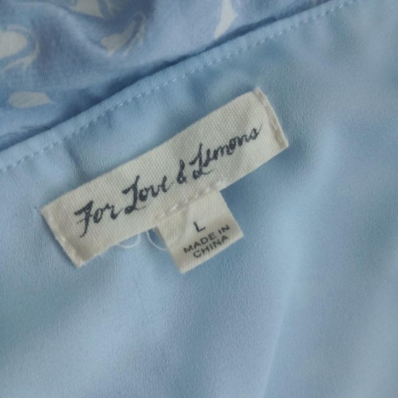 For Love and Lemons Blue White Sweetheart Wrap Mini Dress SOLD OUT - Picture 3 of 5